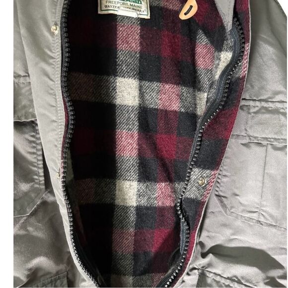 Vintage LL Bean Gray Baxter State Parka Jacket Wool Blanket Lined USA Men’s XL - Picture 4 of 4